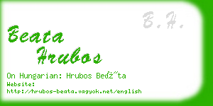 beata hrubos business card